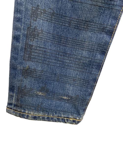 Hysteric Glamour（ヒステリックグラマー）Hysteric Glamour (ヒステリックグラマー) 音符プリントスキニーデニムパンツ インディゴ サイズ:ＸＸＳの古着・服飾アイテム