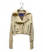 BURBERRY BLUE LABELバーバリーロンドンブルーレーベル）の古着「ウールライダースジャケット」｜アイボリー