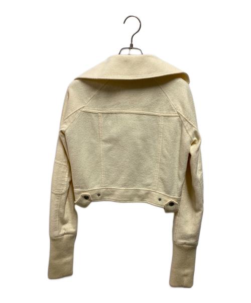 BURBERRY BLUE LABEL（バーバリーロンドンブルーレーベル）BURBERRY BLUE LABEL (バーバリーロンドンブルーレーベル) ウールライダースジャケット アイボリー サイズ:38の古着・服飾アイテム