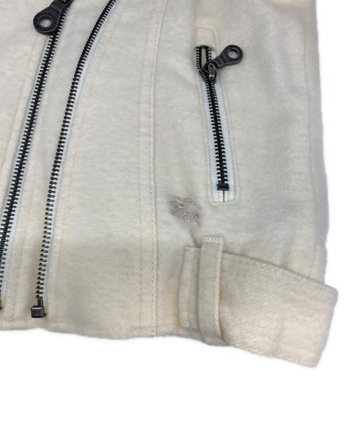 BURBERRY BLUE LABEL（バーバリーロンドンブルーレーベル）BURBERRY BLUE LABEL (バーバリーロンドンブルーレーベル) ウールライダースジャケット アイボリー サイズ:38の古着・服飾アイテム