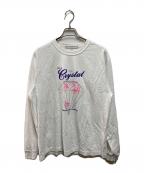 ALEXANDER WANGアレキサンダー・ワン）の古着「LONG SLEEVE TEE WITH CLUB CRYSTAL GRAPHIC」｜ホワイト