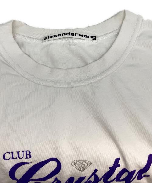 ALEXANDER WANG（アレキサンダー・ワン）ALEXANDER WANG (アレキサンダー・ワン) LONG SLEEVE TEE WITH CLUB CRYSTAL GRAPHIC ホワイト サイズ:Lの古着・服飾アイテム