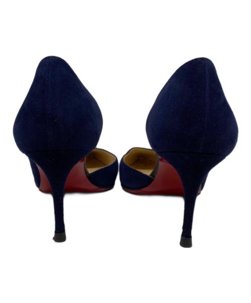 Christian Louboutin（クリスチャン・ルブタン）Christian Louboutin (クリスチャン・ルブタン) スタッズピンヒールパンプス ネイビー サイズ:36.5の古着・服飾アイテム