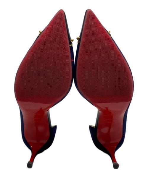 Christian Louboutin（クリスチャン・ルブタン）Christian Louboutin (クリスチャン・ルブタン) スタッズピンヒールパンプス ネイビー サイズ:36.5の古着・服飾アイテム
