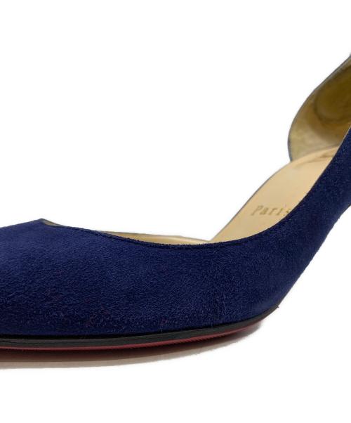 Christian Louboutin（クリスチャン・ルブタン）Christian Louboutin (クリスチャン・ルブタン) スタッズピンヒールパンプス ネイビー サイズ:36.5の古着・服飾アイテム