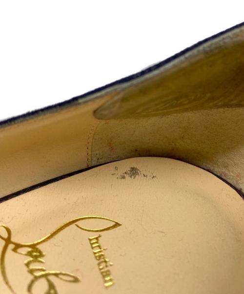 Christian Louboutin（クリスチャン・ルブタン）Christian Louboutin (クリスチャン・ルブタン) スタッズピンヒールパンプス ネイビー サイズ:36.5の古着・服飾アイテム