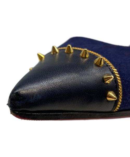 Christian Louboutin（クリスチャン・ルブタン）Christian Louboutin (クリスチャン・ルブタン) スタッズピンヒールパンプス ネイビー サイズ:36.5の古着・服飾アイテム