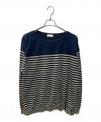 MONCLERモンクレール）の古着「ボーダーニット」｜ネイビー×ベージュ