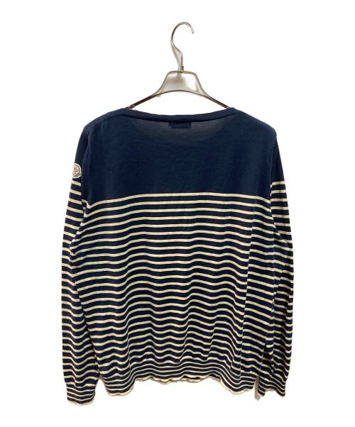 MONCLER（モンクレール）MONCLER (モンクレール) ボーダーニット ネイビー×ベージュ サイズ:ＸＸＬの古着・服飾アイテム