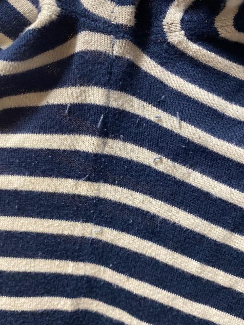 MONCLER（モンクレール）MONCLER (モンクレール) ボーダーニット ネイビー×ベージュ サイズ:ＸＸＬの古着・服飾アイテム