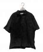 SOVEREIGNソブリン）の古着「ピッグスエード S/S レザーシャツ」｜ブラック