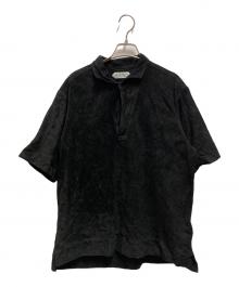 SOVEREIGN（ソブリン）の古着「ピッグスエード S/S レザーシャツ」｜ブラック