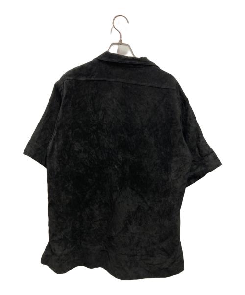 SOVEREIGN（ソブリン）SOVEREIGN (ソブリン) ピッグスエード S/S レザーシャツ ブラック サイズ:Lの古着・服飾アイテム