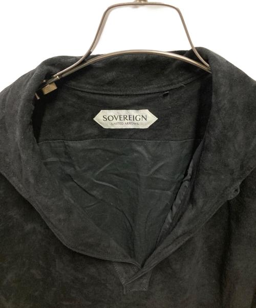 SOVEREIGN（ソブリン）SOVEREIGN (ソブリン) ピッグスエード S/S レザーシャツ ブラック サイズ:Lの古着・服飾アイテム