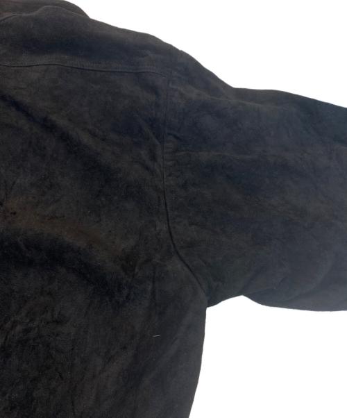 SOVEREIGN（ソブリン）SOVEREIGN (ソブリン) ピッグスエード S/S レザーシャツ ブラック サイズ:Lの古着・服飾アイテム