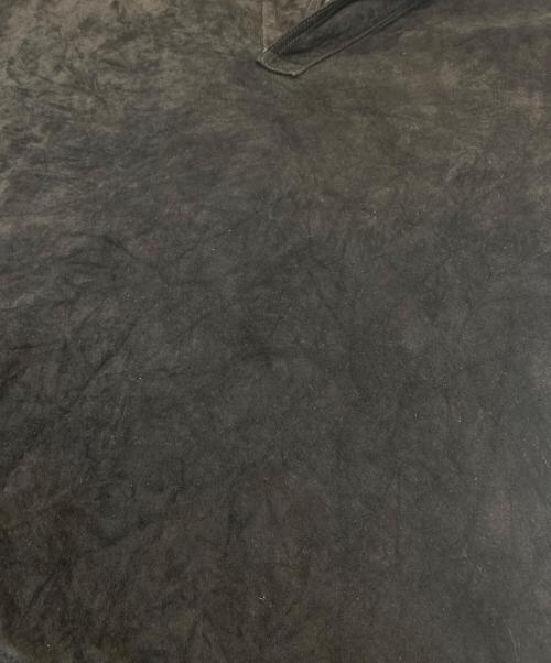 SOVEREIGN（ソブリン）SOVEREIGN (ソブリン) ピッグスエード S/S レザーシャツ ブラック サイズ:Lの古着・服飾アイテム