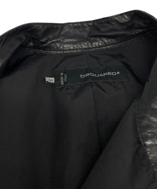DSQUARED2（ディースクエアード）DSQUARED2 (ディースクエアード) 切替ライダースジャケット ブラック サイズ:50の古着・服飾アイテム