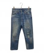 POLO RALPH LAURENポロ・ラルフローレン）の古着「リペア加工デニムパンツ」｜インディゴ