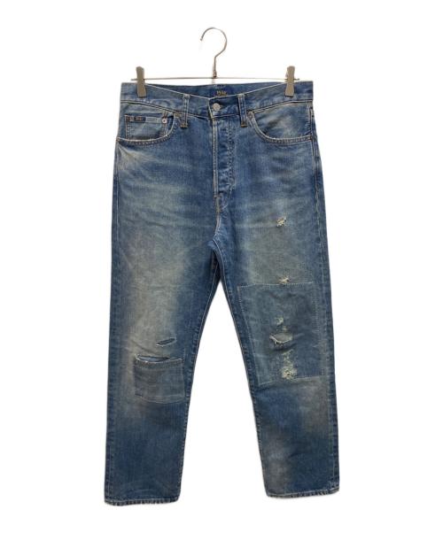POLO RALPH LAUREN（ポロ・ラルフローレン）POLO RALPH LAUREN (ポロ・ラルフローレン) リペア加工デニムパンツ インディゴ サイズ:30の古着・服飾アイテム