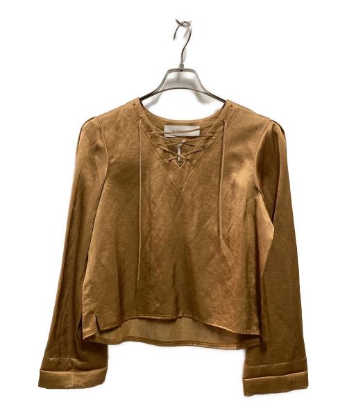 ADELLY（アデリー）ADELLY (アデリー) レースアップブラウス ブラウン サイズ:38 未使用品の古着・服飾アイテム