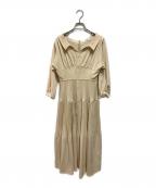 HER LIP TOハーリップトゥ）の古着「Pleated Open Shirt Dress」｜ベージュ