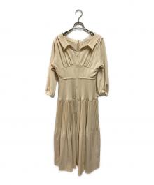 HER LIP TO（ハーリップトゥ）の古着「Pleated Open Shirt Dress」｜ベージュ