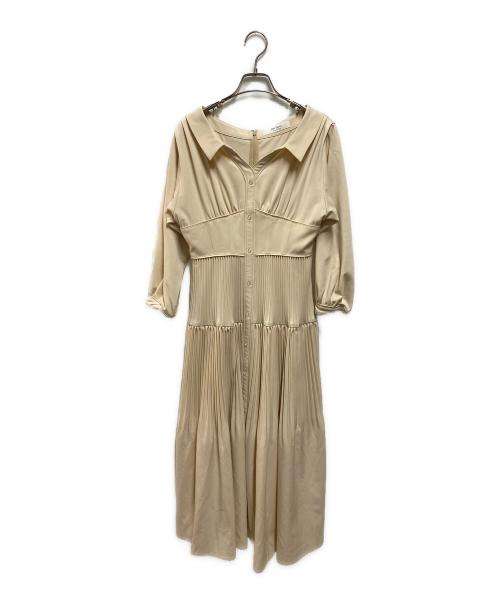 HER LIP TO（ハーリップトゥ）HER LIP TO (ハーリップトゥ) Pleated Open Shirt Dress ベージュ サイズ:Mの古着・服飾アイテム
