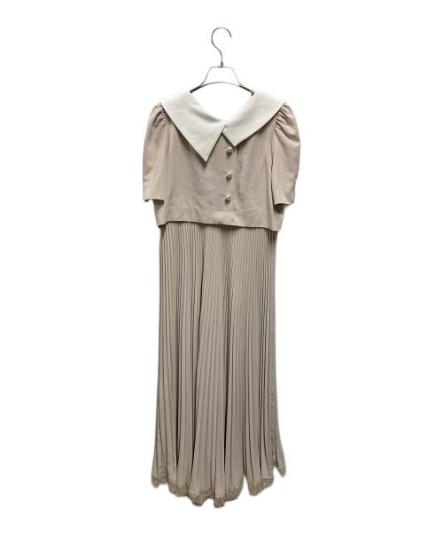 HER LIP TO（ハーリップトゥ）HER LIP TO (ハーリップトゥ) Butterfly Collar Pleated Dress ベージュ サイズ:Mの古着・服飾アイテム