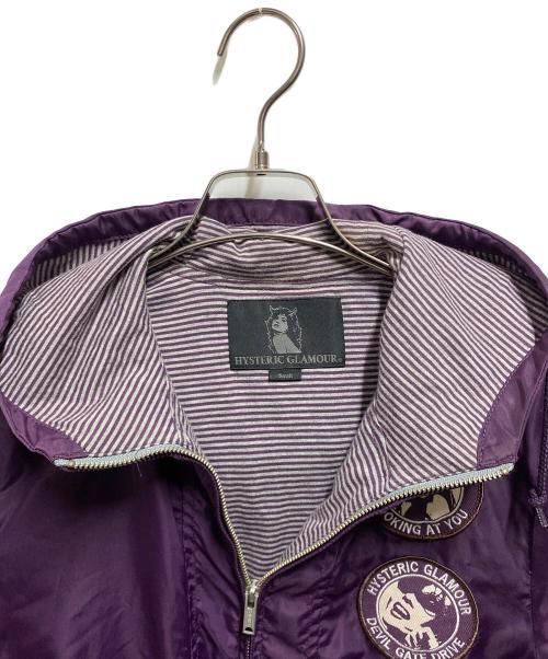 Hysteric Glamour（ヒステリックグラマー）Hysteric Glamour (ヒステリックグラマー) ワッペン付ナイロンフーデッドジャケット パープル サイズ:Ｓの古着・服飾アイテム