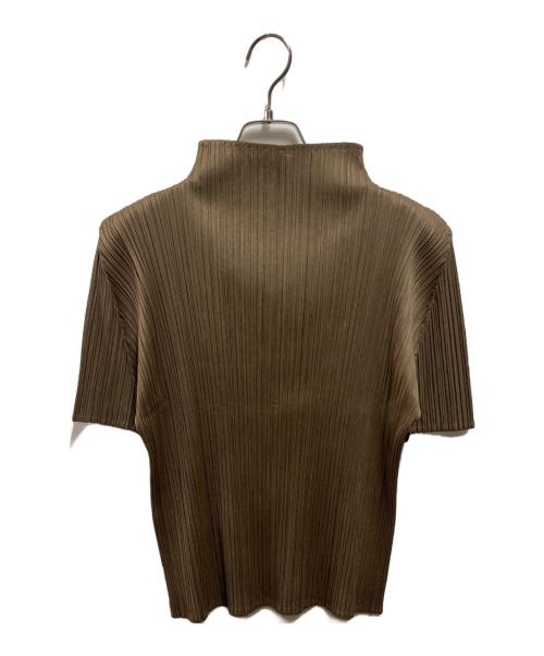 PLEATS PLEASE（プリーツプリーズ）PLEATS PLEASE (プリーツプリーズ) ハイネックプリーツカットソー ベージュ サイズ:3の古着・服飾アイテム