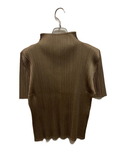PLEATS PLEASE（プリーツプリーズ）PLEATS PLEASE (プリーツプリーズ) ハイネックプリーツカットソー ベージュ サイズ:3の古着・服飾アイテム