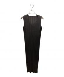 PLEATS PLEASE（プリーツプリーズ）の古着「ノースリーブプリーツワンピース」｜グレー