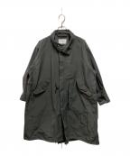 UNITED ARROWSユナイテッドアローズ）の古着「P GABA スタンドカラー モッズコート」｜グレー