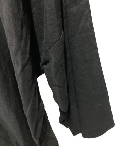 nagonstans（ナゴンスタンス）nagonstans (ナゴンスタンス) フレンチリネンVネックドレス ブラック サイズ:38の古着・服飾アイテム