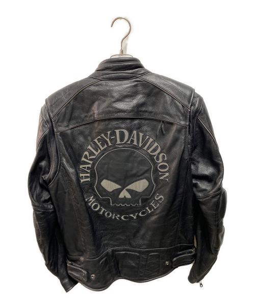 HARLEY-DAVIDSON（ハーレーダビッドソン）HARLEY-DAVIDSON (ハーレーダビッドソン) Reflective Skull Leather Jacket ブラック サイズ:Ｍの古着・服飾アイテム