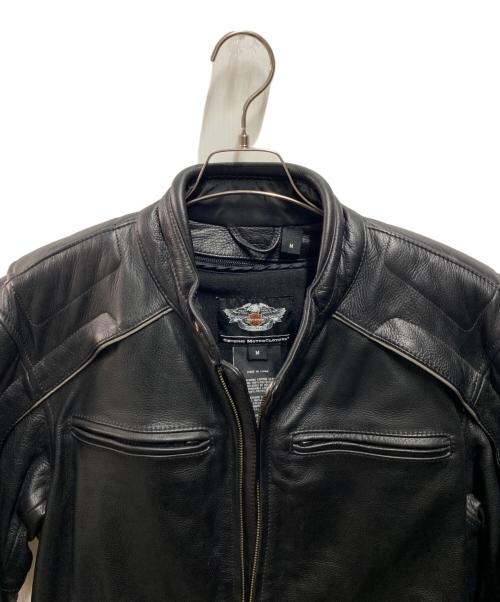HARLEY-DAVIDSON（ハーレーダビッドソン）HARLEY-DAVIDSON (ハーレーダビッドソン) Reflective Skull Leather Jacket ブラック サイズ:Ｍの古着・服飾アイテム