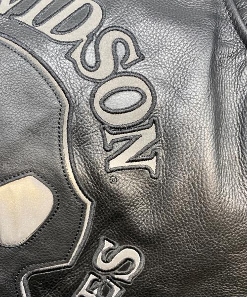 HARLEY-DAVIDSON（ハーレーダビッドソン）HARLEY-DAVIDSON (ハーレーダビッドソン) Reflective Skull Leather Jacket ブラック サイズ:Ｍの古着・服飾アイテム