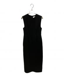 ENFOLD（エンフォルド）の古着「MINIMAL SLEEVELESS DRESS ミニマルスリーブレスドレス 300GA133-0380」｜ブラック