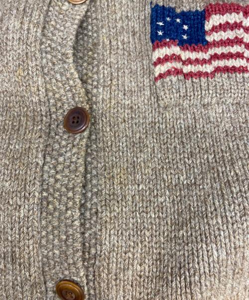 RALPH LAUREN COUNTRY（ラルフローレンカントリー）RALPH LAUREN COUNTRY (ラルフローレンカントリー) 星条旗ニットジャケット ブラウン サイズ:Ｍの古着・服飾アイテム