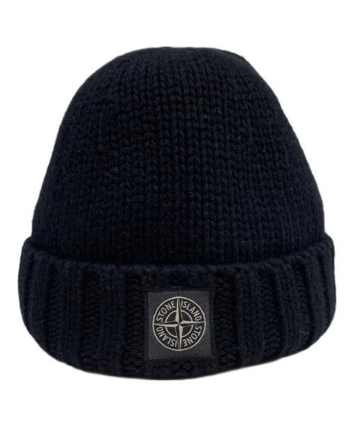 STONE ISLAND（ストーンアイランド）STONE ISLAND (ストーンアイランド) ニットキャップ ブラックの古着・服飾アイテム
