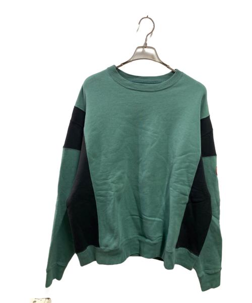 C.E（シーイー）C.E (シーイー) サイドカラークルーネックスウェット グリーン サイズ:Ｌの古着・服飾アイテム