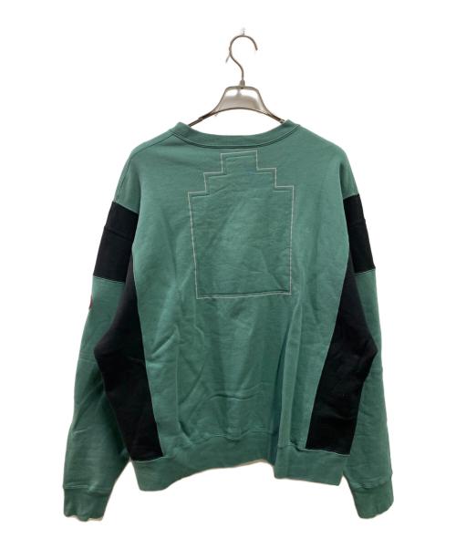 C.E（シーイー）C.E (シーイー) サイドカラークルーネックスウェット グリーン サイズ:Ｌの古着・服飾アイテム