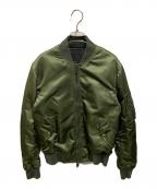 GIVENCHYジバンシィ）の古着「ロゴモチーフボタンフライトジャケット」｜グリーン