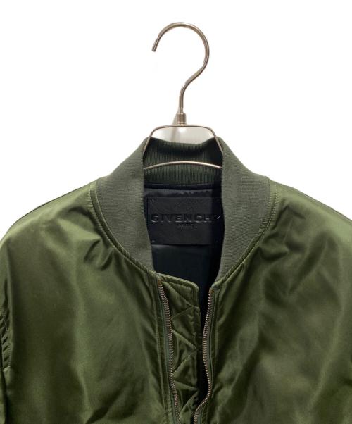 GIVENCHY（ジバンシィ）GIVENCHY (ジバンシィ) ロゴモチーフボタンフライトジャケット グリーン サイズ:46の古着・服飾アイテム