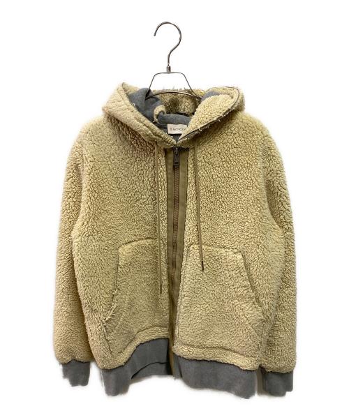MONCLER（モンクレール）MONCLER (モンクレール) MAGLIA CARDIGAN  ボアジップパーカー ベージュ サイズ:Ｍの古着・服飾アイテム