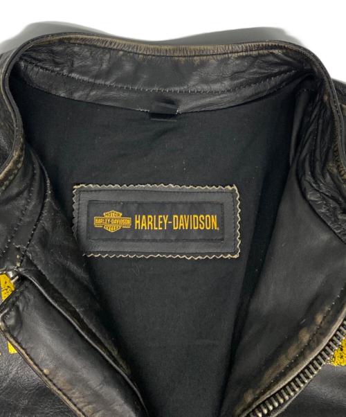 HARLEY-DAVIDSON（ハーレーダビッドソン）HARLEY-DAVIDSON (ハーレーダビッドソン) 1903 FORGE ヴィンテージ加工シングルライダースジャケット ブラック サイズ:Ｌの古着・服飾アイテム