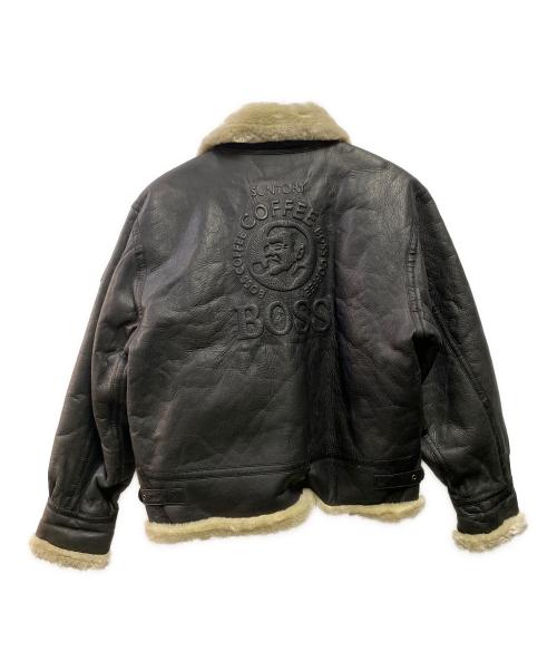 BOSS COFFEE（ボス コーヒー）BOSS COFFEE (ボス コーヒー) B-3レザーボアジャケット ブラック サイズ:LLの古着・服飾アイテム