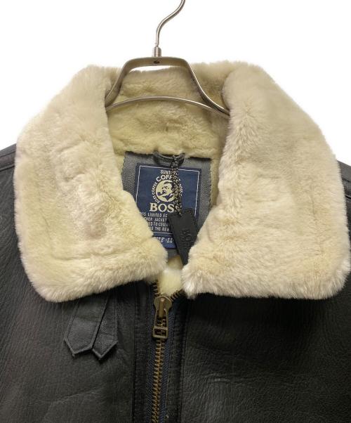 BOSS COFFEE（ボス コーヒー）BOSS COFFEE (ボス コーヒー) B-3レザーボアジャケット ブラック サイズ:LLの古着・服飾アイテム