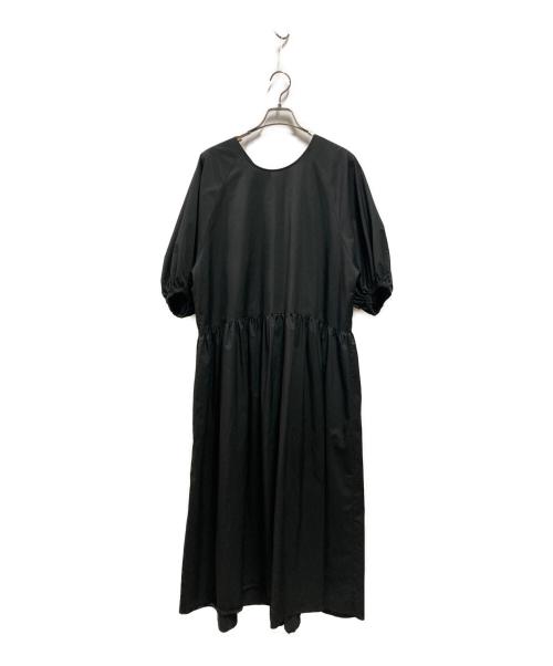 ASTRAET（アストラット）ASTRAET (アストラット) ラウンドネックギャザースリーブワンピース ブラック サイズ:FREEの古着・服飾アイテム