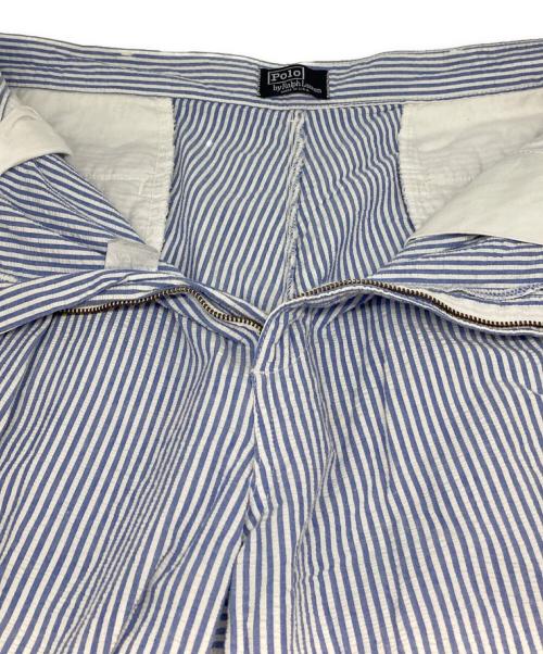 POLO RALPH LAUREN（ポロ・ラルフローレン）POLO RALPH LAUREN (ポロ・ラルフローレン) シアサッカーストライプパンツ ブルー サイズ:サイズ詳細参照の古着・服飾アイテム